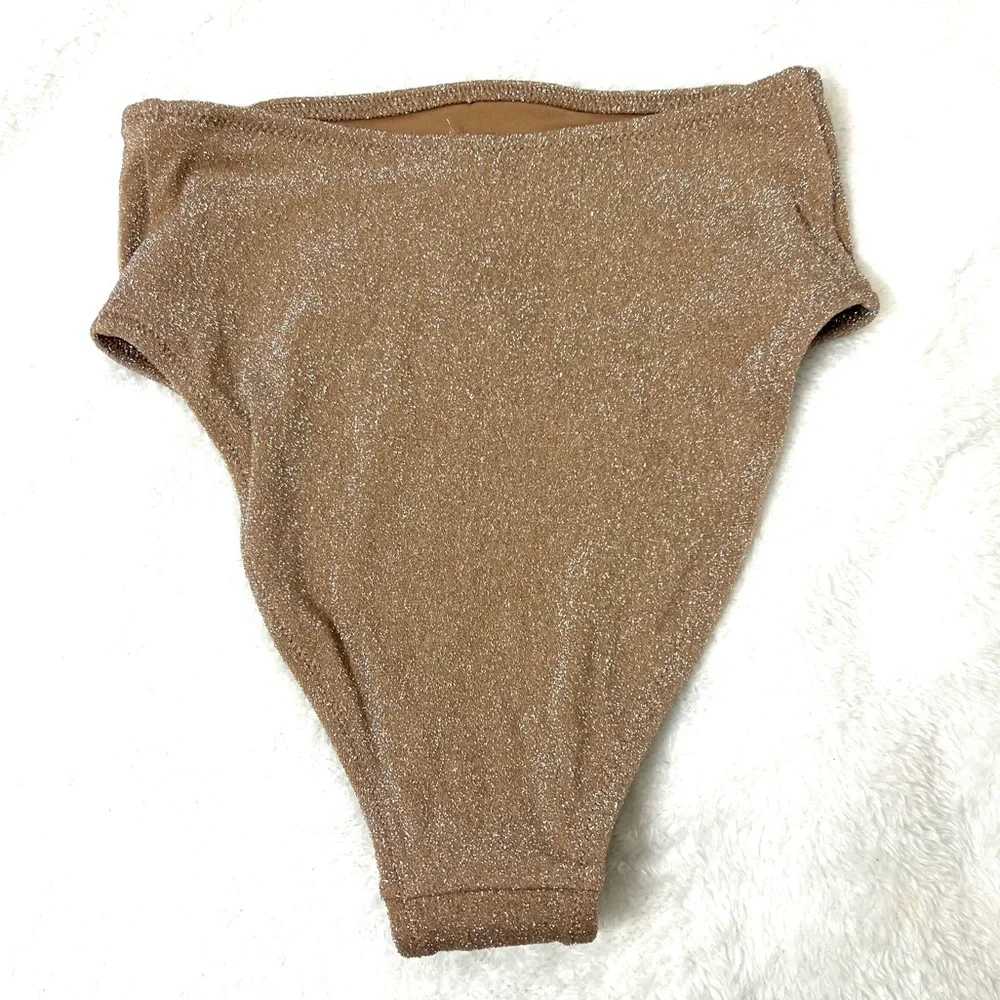 Skims Glitter Swim Mis Waist Bikini Bottoms Sienna Size XXS